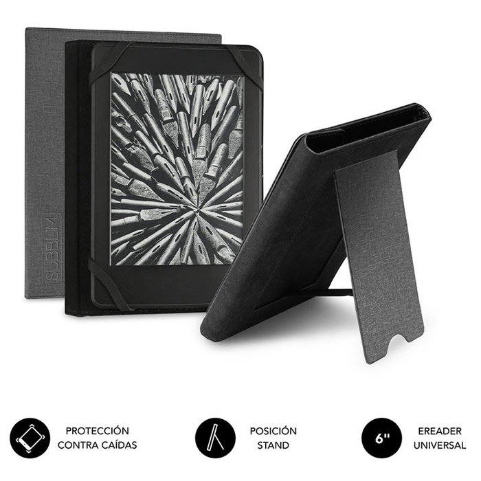 Subblim Clever Ebook Stand Case 6 pulgadas Gris Subblim Clever Ebook Stand Case 6 pulgadas Gris